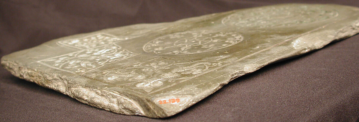 Pattern Block, Stone (slate); carved