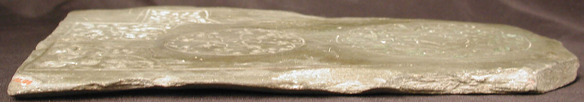 Pattern Block, Stone (slate); carved