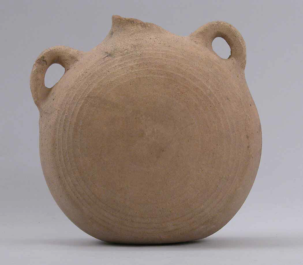 Pilgrim Flask, Earthenware; unglazed 