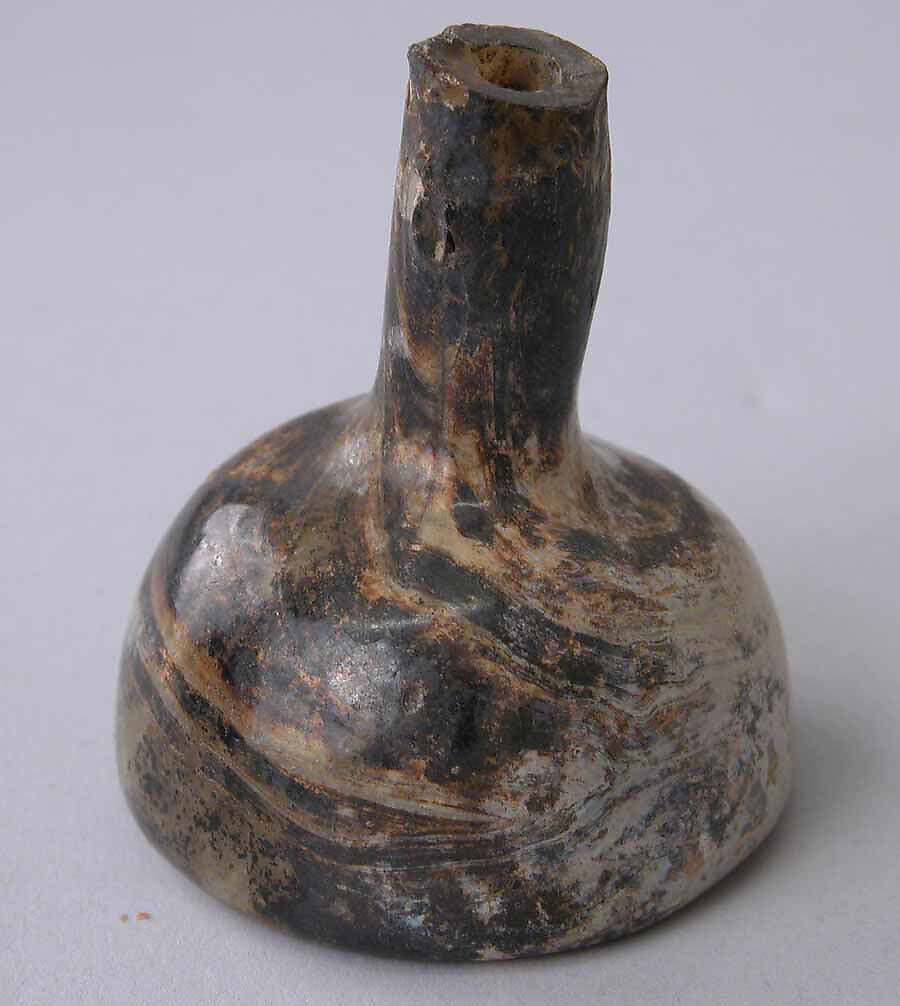 Bottle, Glass; blown, tooled on the pontil 