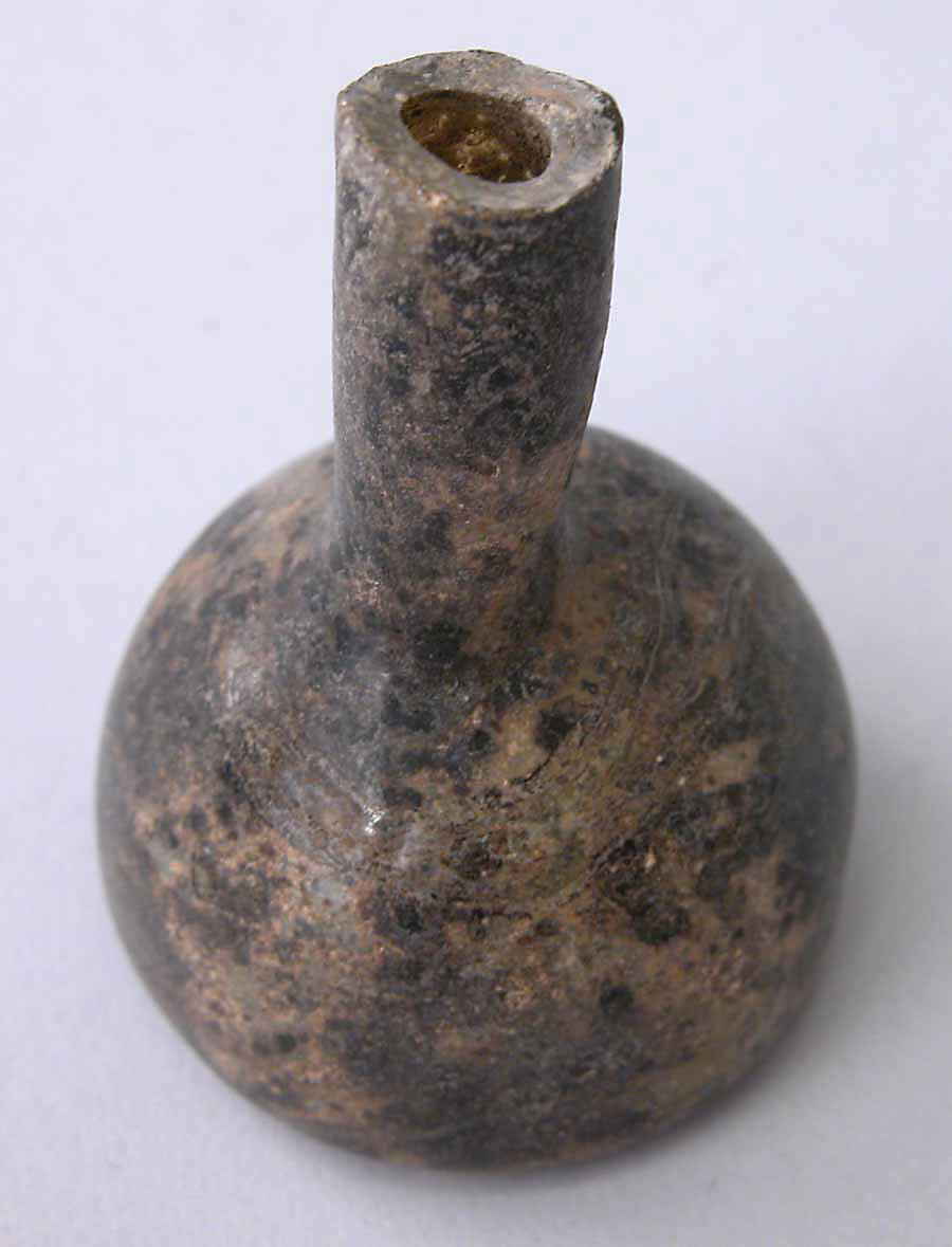 Bottle, Glass; blown, tooled on the pontil 