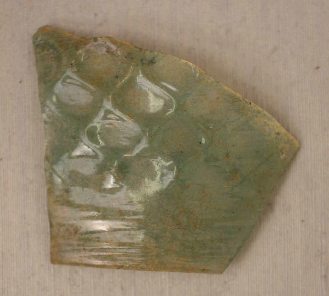 Fragment of a Bowl, Glass; mold and optic blown 