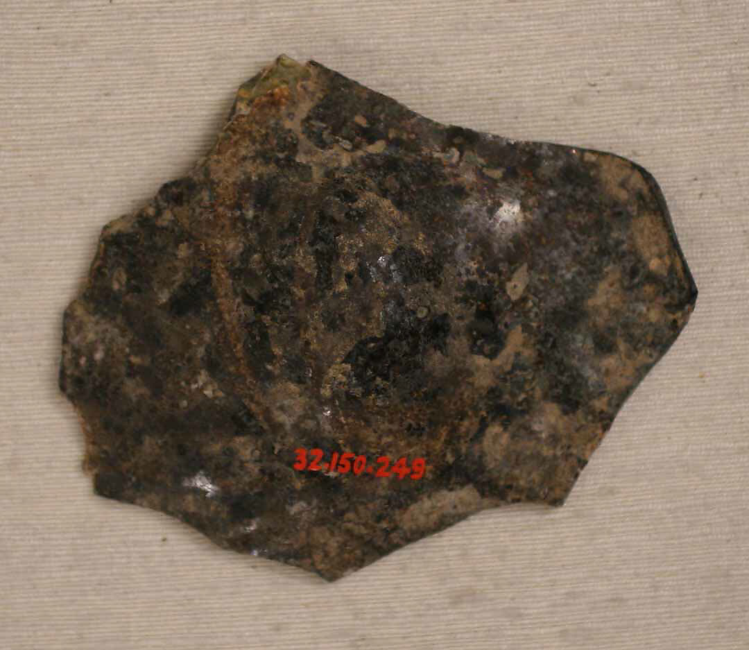 Fragment of a Bottle, Glass; mold blown; tooled on the pontil