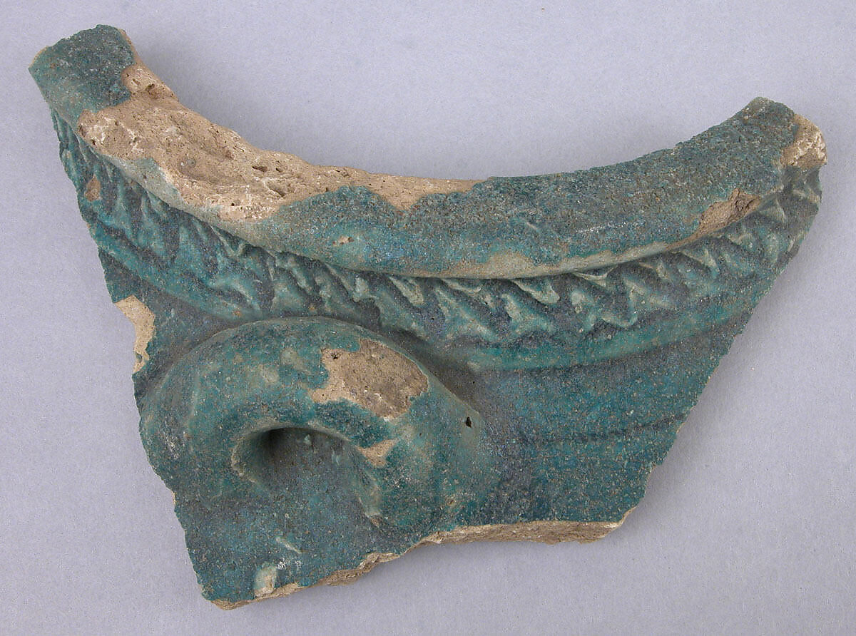 Fragment, Earthenware; glazed 