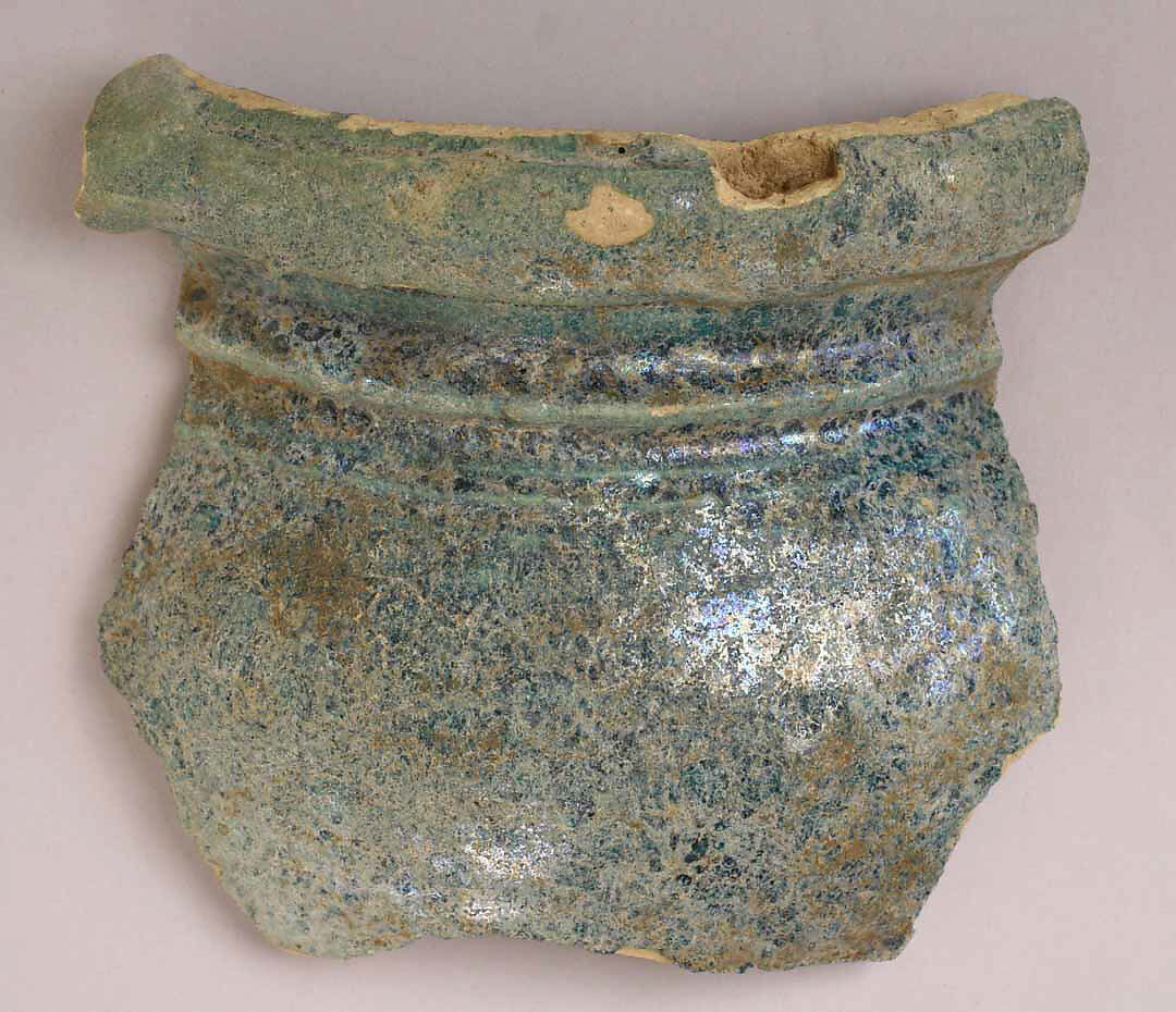 Fragment, Earthenware; glazed 