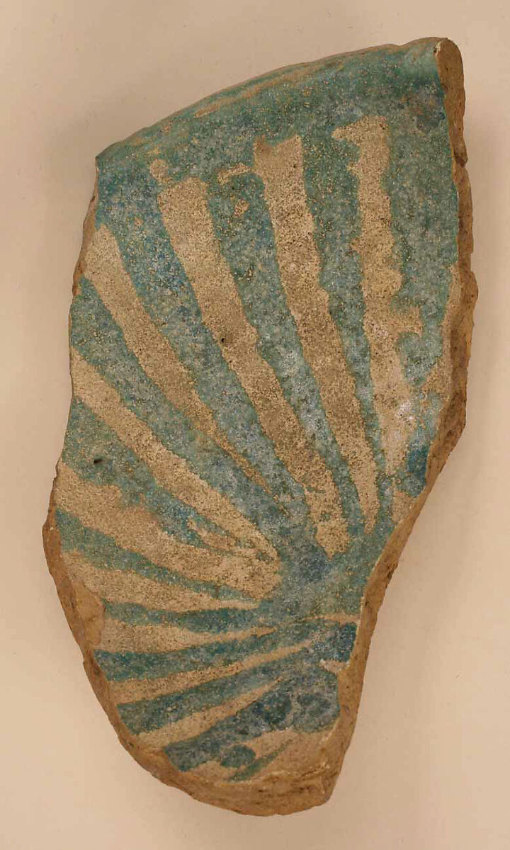 Fragment, Earthenware; glazed 