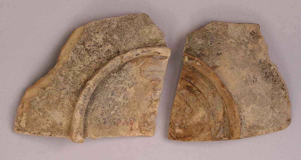 Fragment, Earthenware; glazed 