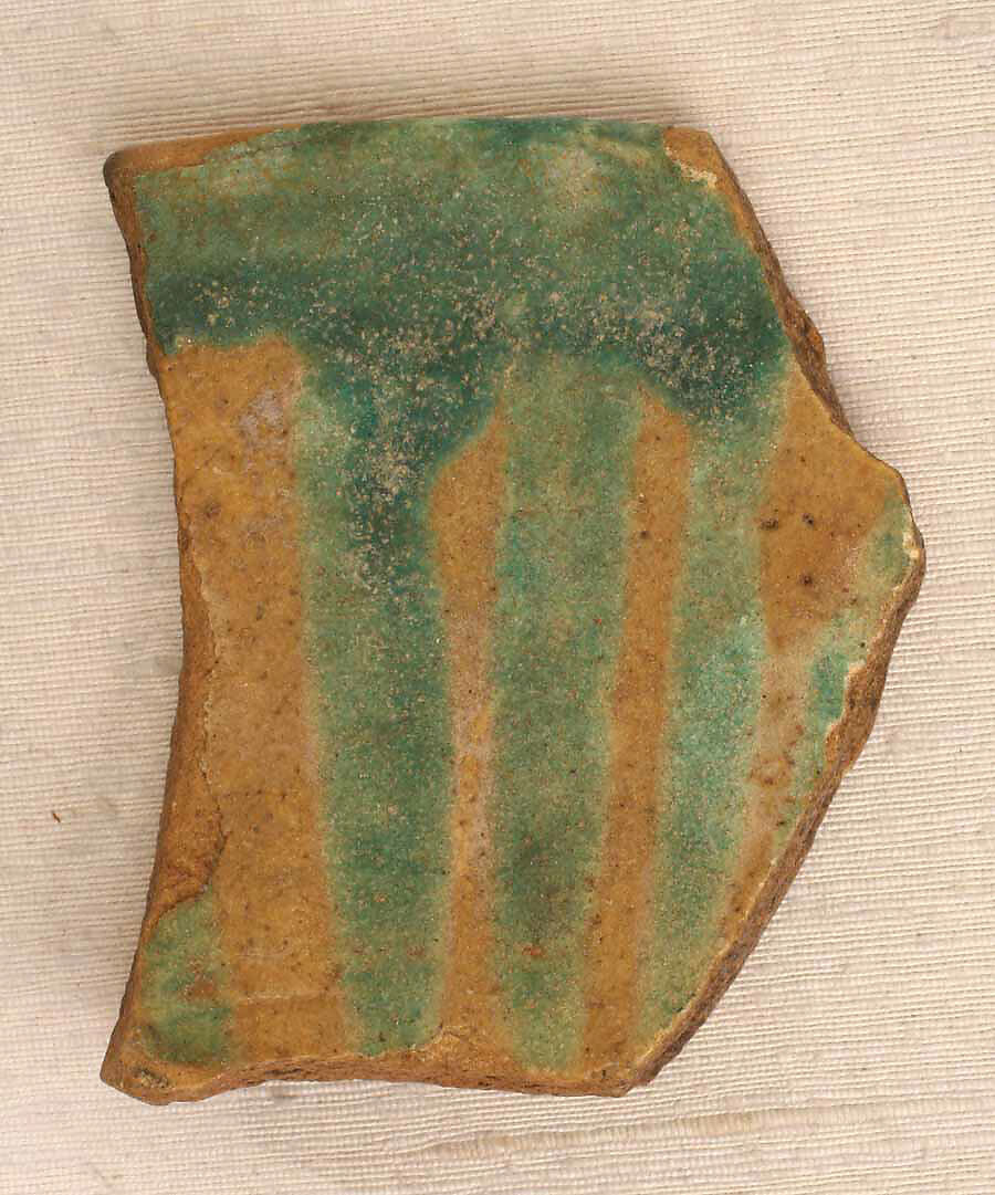 Fragment, Earthenware; glazed 