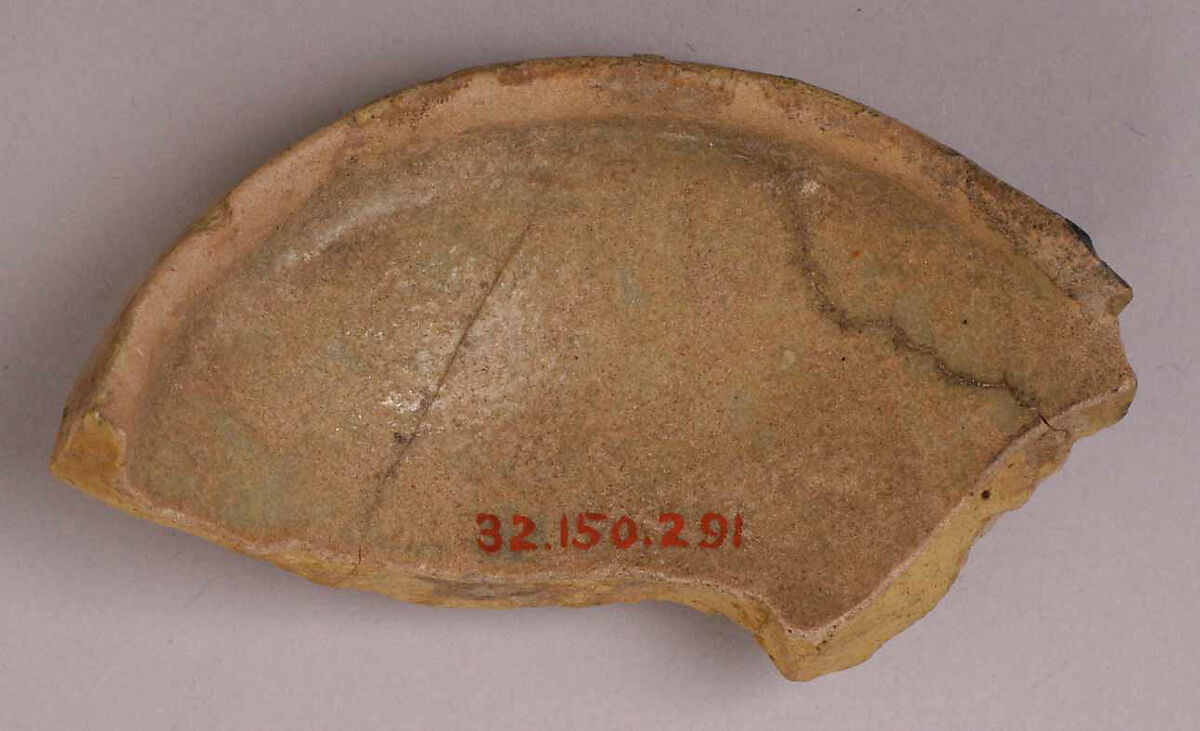 Fragment, Earthenware; glazed 