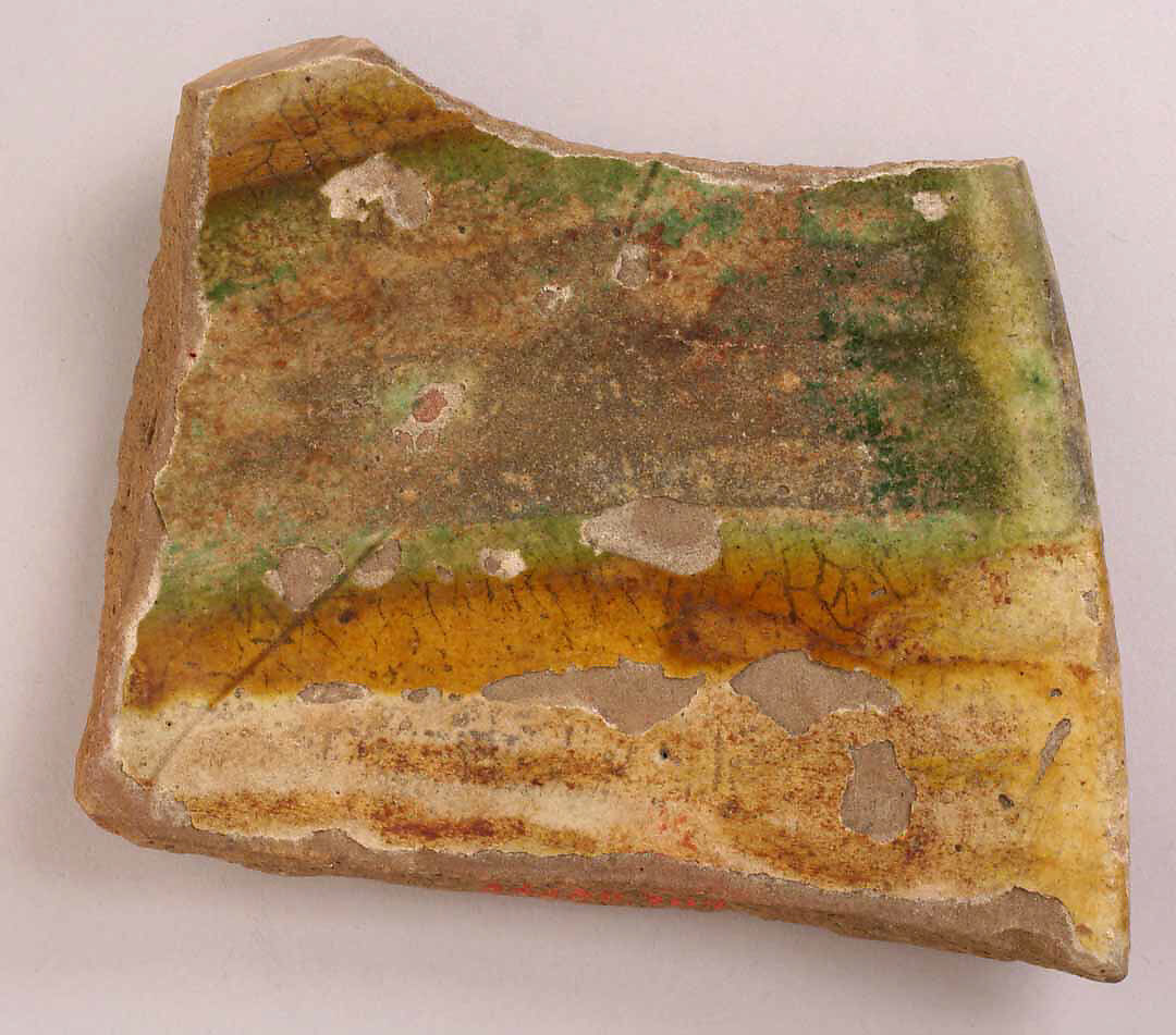 Fragment, Earthenware; glazed 