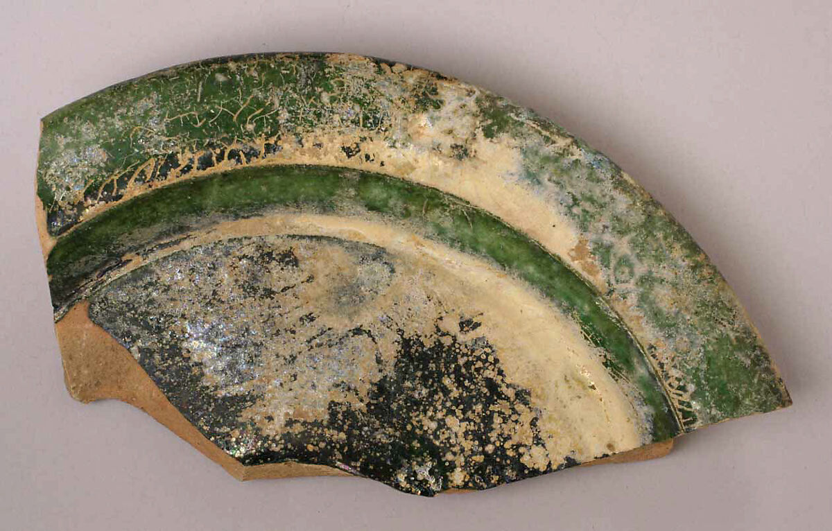 Fragment, Earthenware; glazed 