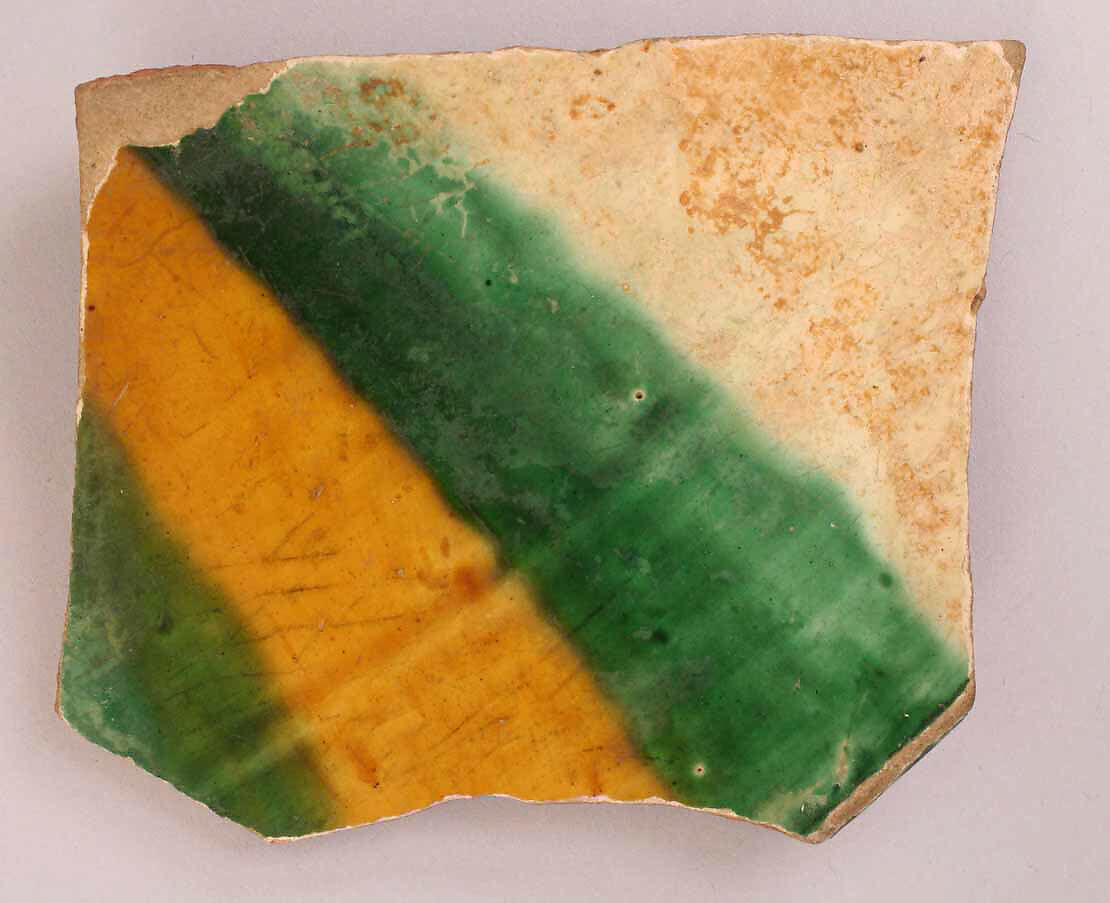 Fragment, Earthenware; glazed 