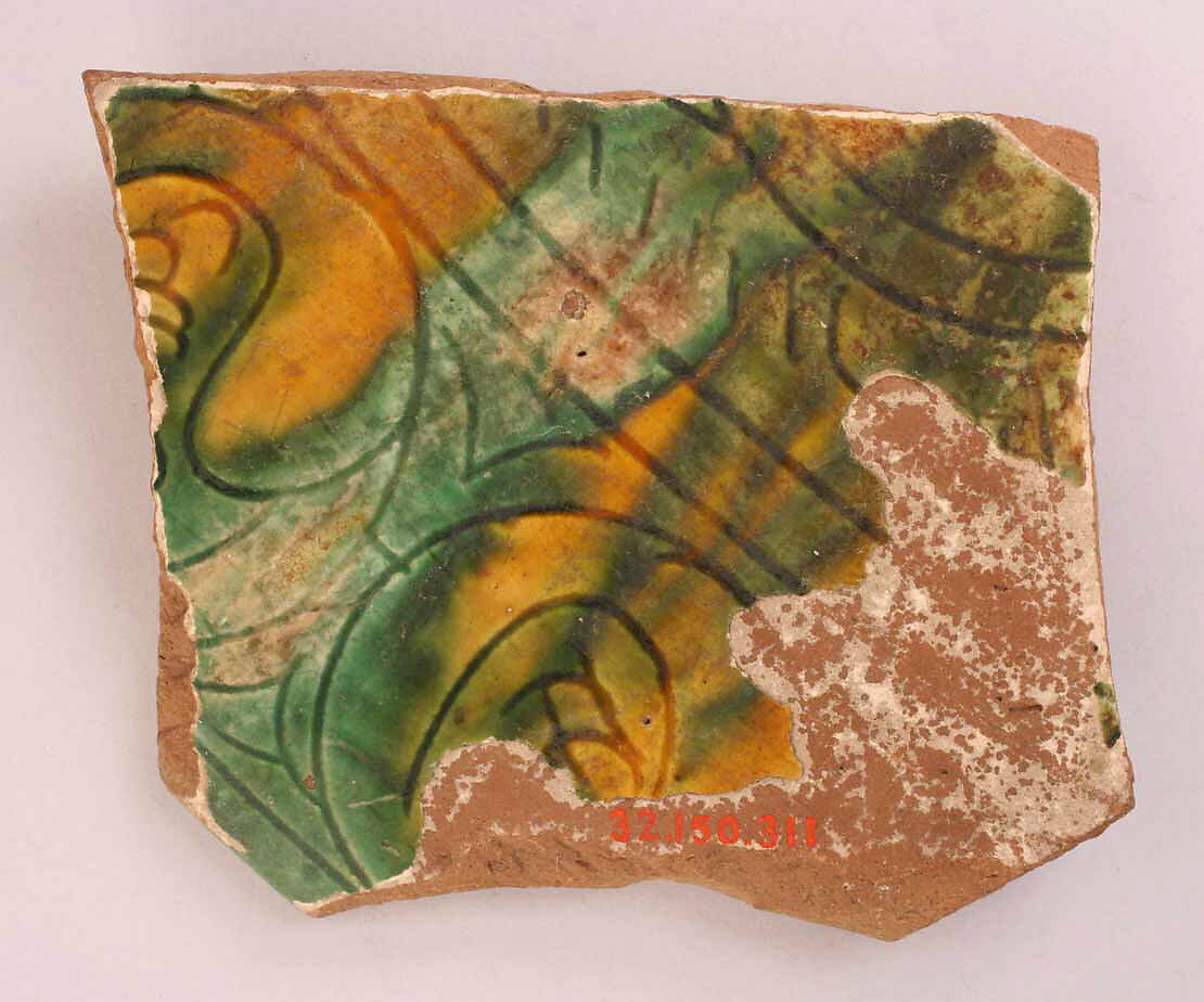Ceramic Fragment, Earthenware; glazed