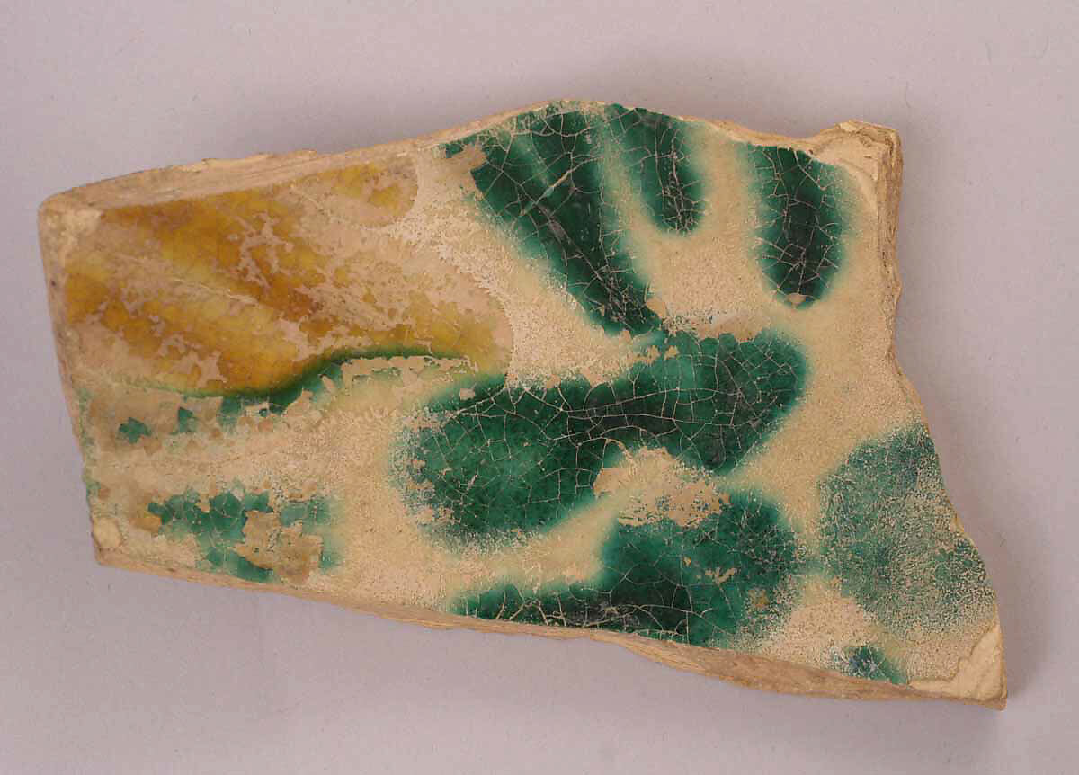 Fragment, Earthenware; glazed 