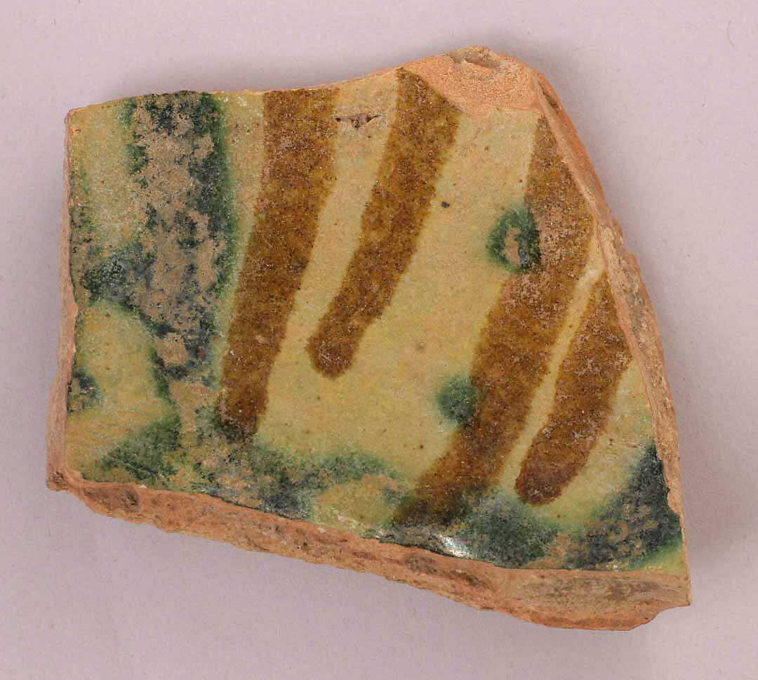 Fragment, Earthenware; glazed 