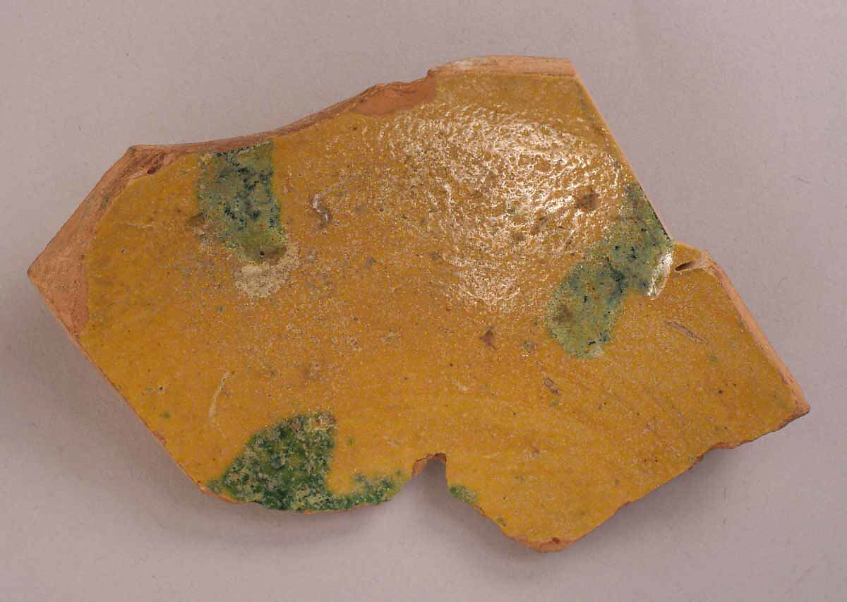 Fragment, Earthenware; glazed 