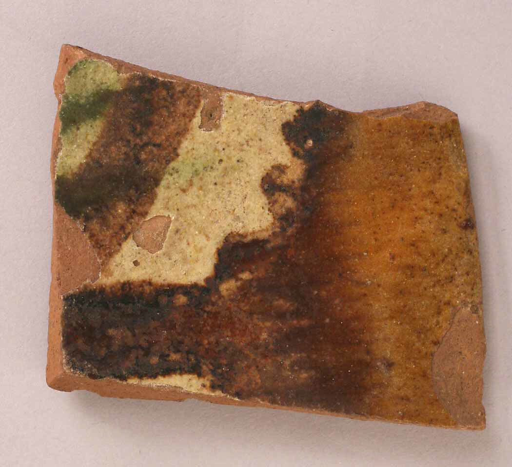 Fragment, Earthenware; glazed 