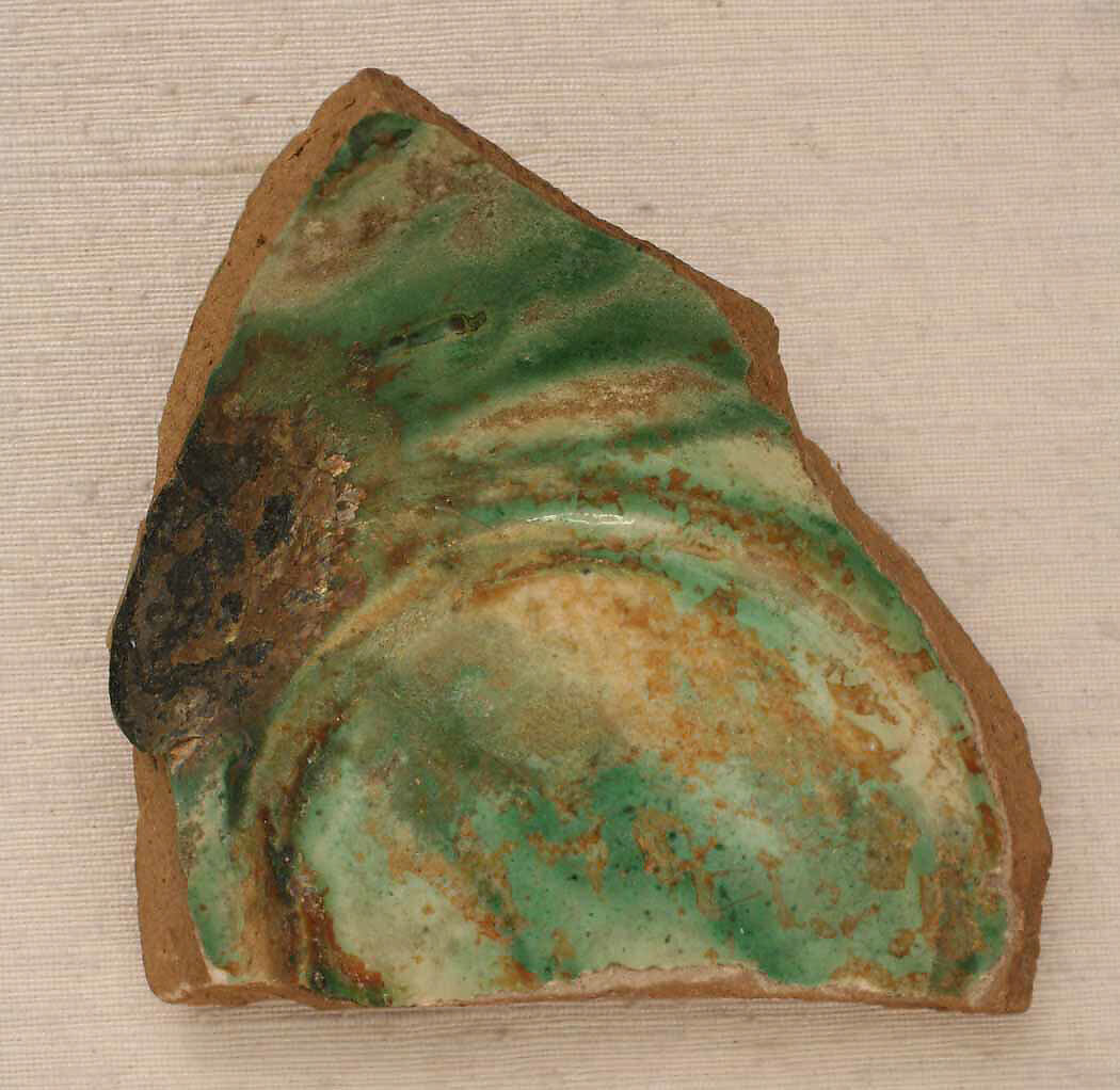 Fragment, Earthenware; glazed 