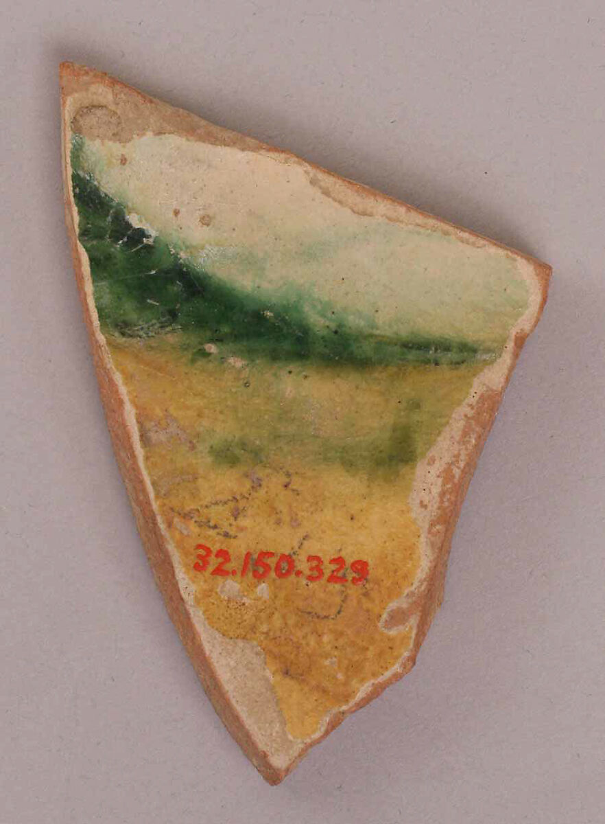 Ceramic Fragment, Earthenware; incised and glazed