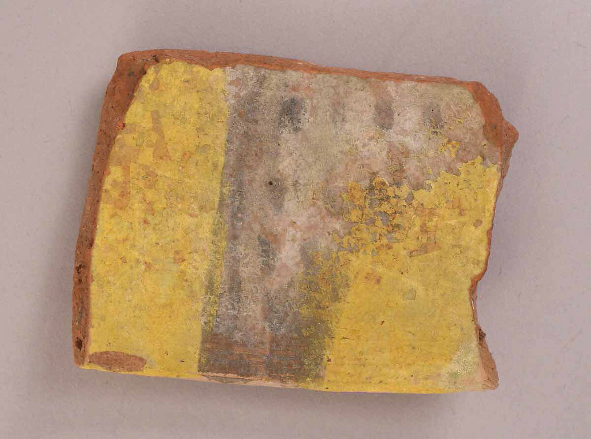 Fragment, Earthenware; glazed 