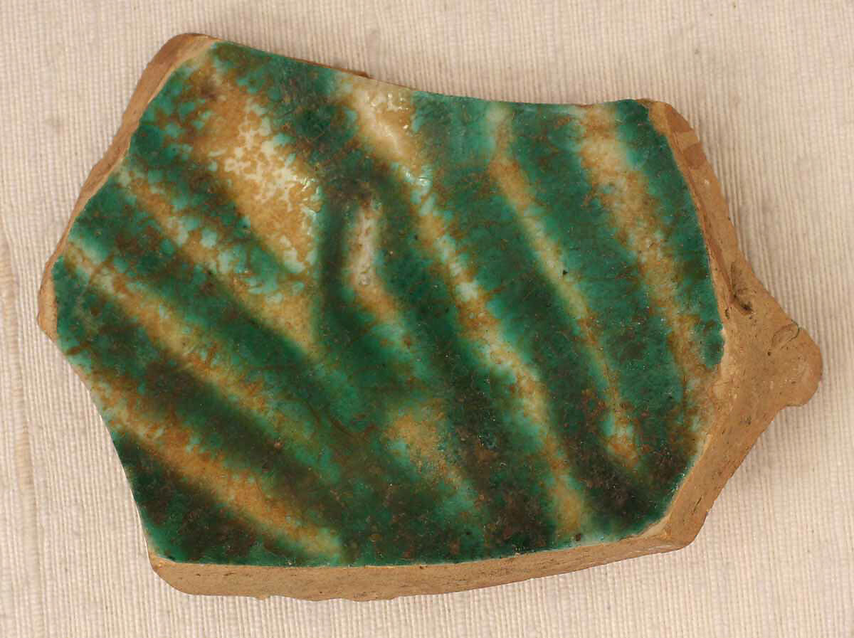 Fragment, Earthenware; glazed 