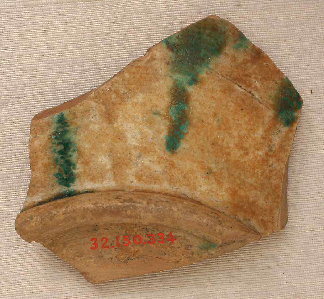 Ceramic Fragment, Earthenware; glazed
