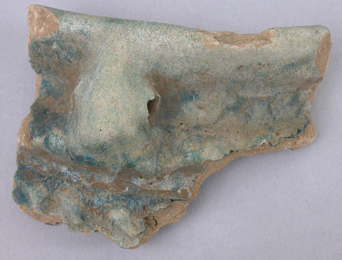 Fragment, Earthenware; glazed 