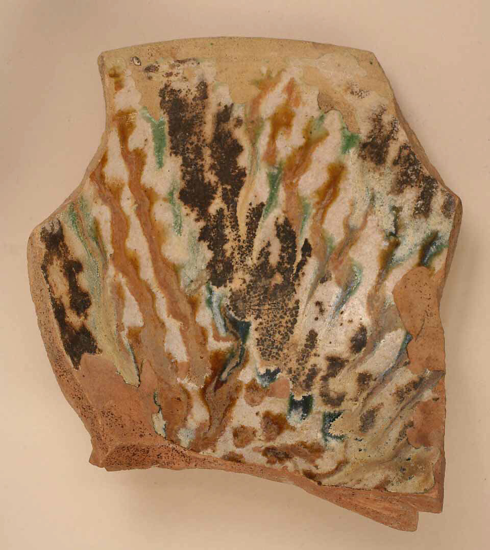 Fragment, Earthenware; glazed 