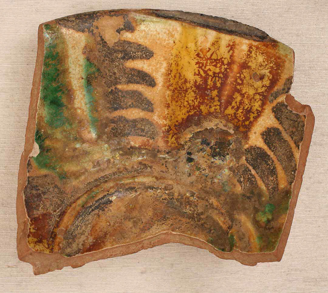 Fragment, Earthenware; glazed 