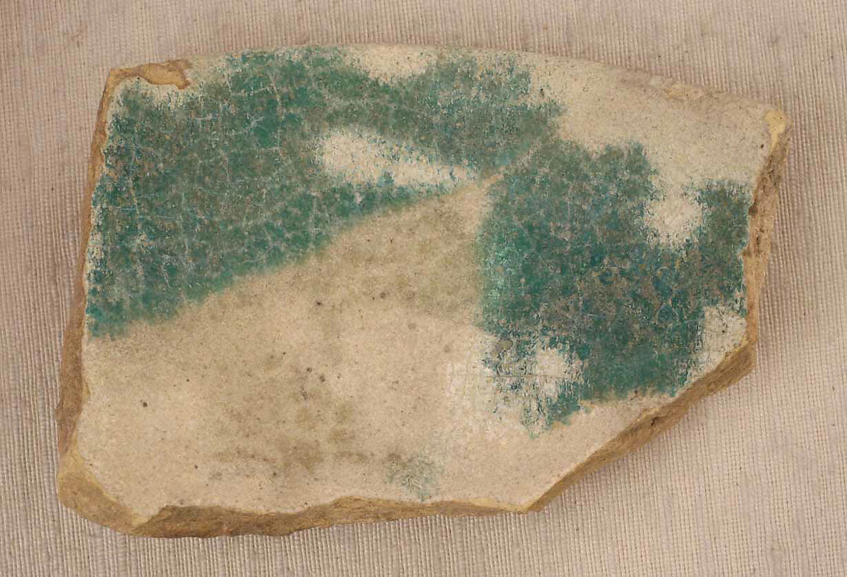 Fragment, Earthenware; glazed 