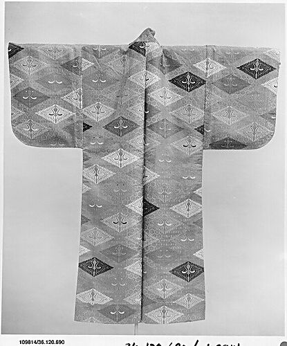 Noh Robe (Karaori) with Tortoise Shell Pattern and Crane Lozenges