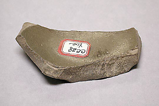 Ceramic Fragment, Stoneware with celadon glaze (Yue ware)