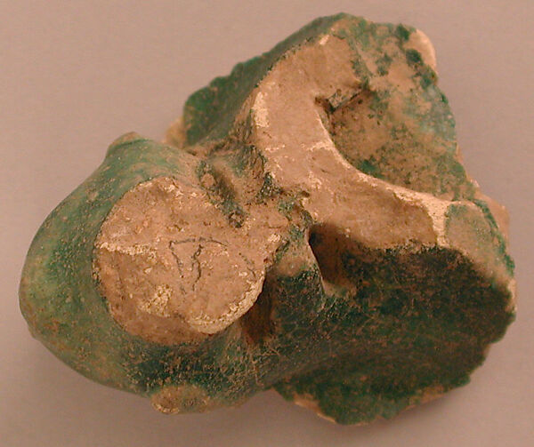 Ceramic Fragment, Earthenware; molded and glazed