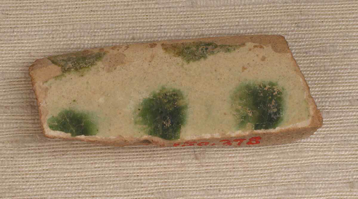 Ceramic Fragment, Earthenware; glazed