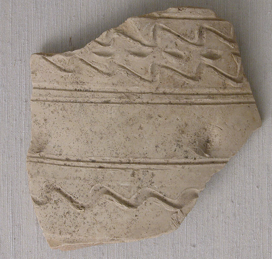 Fragment, Earthenware; incised 