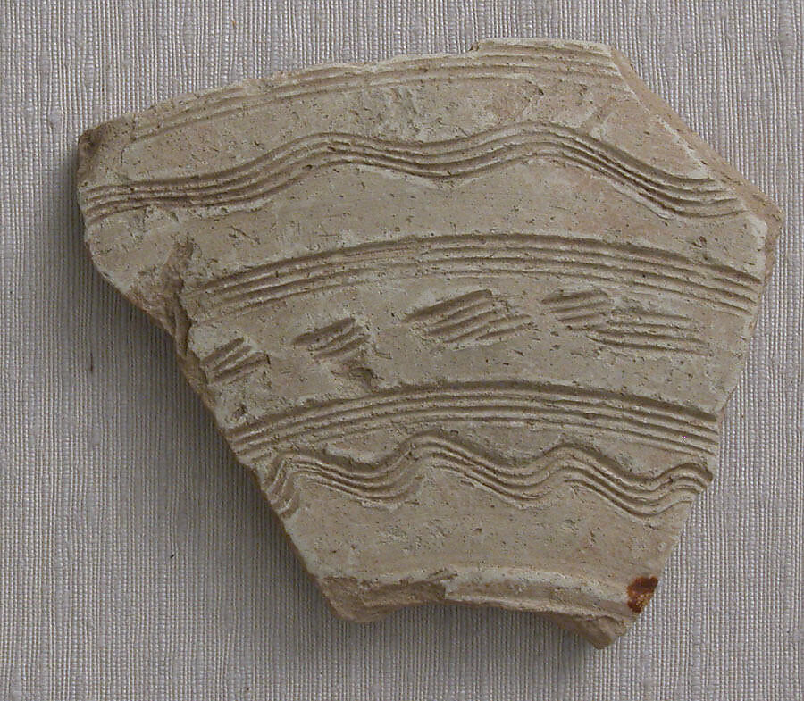 Fragment, Earthenware; incised 