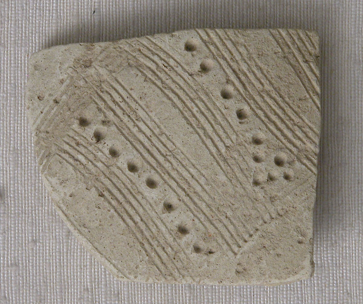 Fragment, Earthenware; incised and stamped 