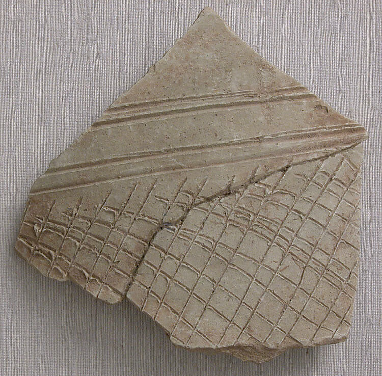 Fragment, Earthenware; incised 