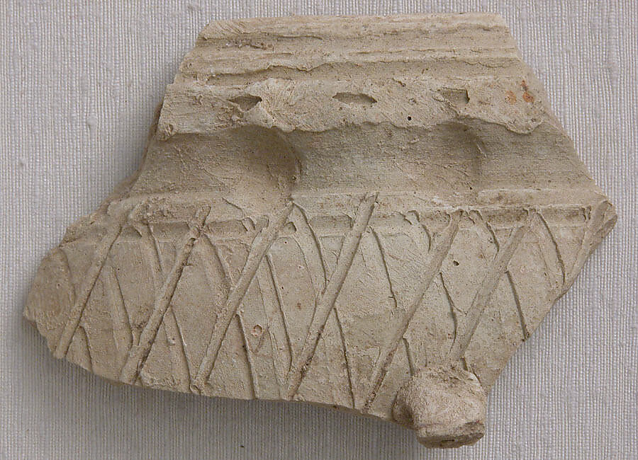 Fragment, Earthenware; incised 