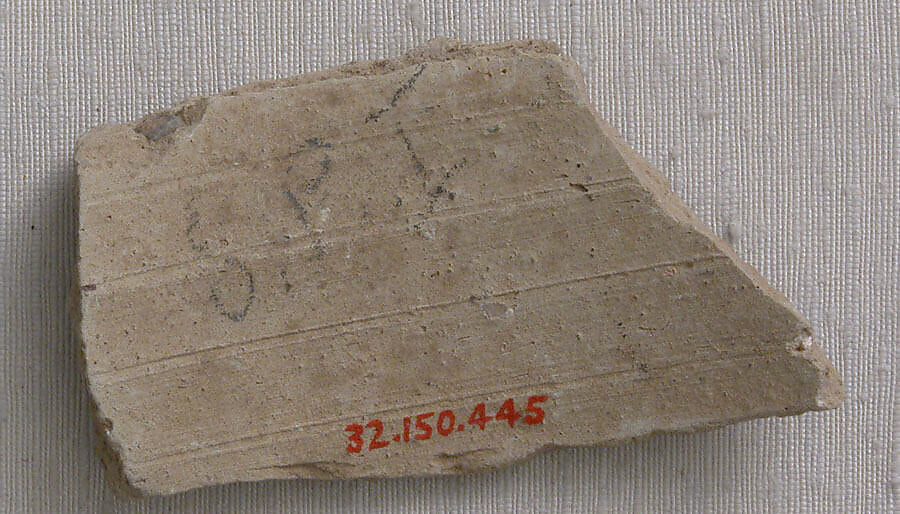 Ceramic Fragment, Earthenware; incised