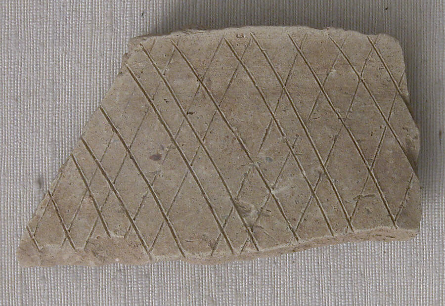 Fragment, Earthenware; incised 