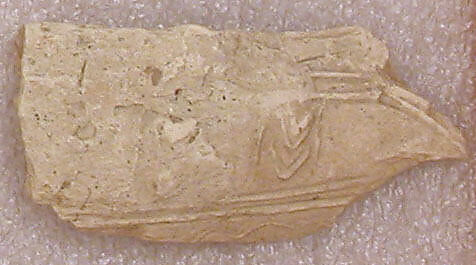 Fragment, Earthenware; incised 