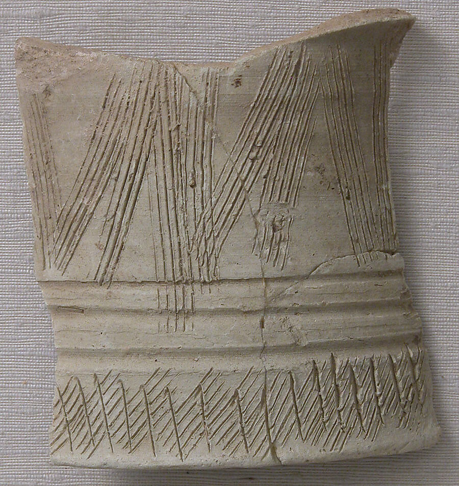 Fragment, Earthenware; incised 