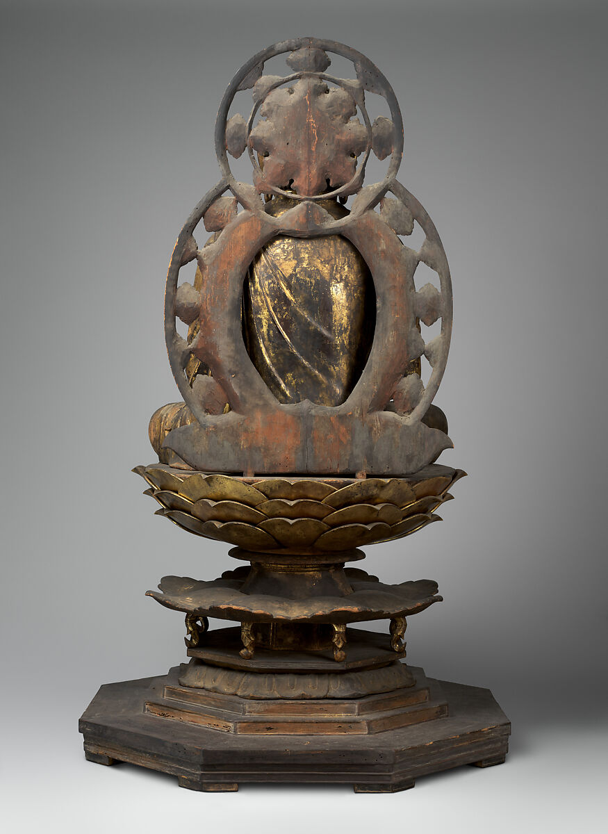 Amida, the Buddha of Limitless Light, Wood with lacquer, gold leaf, and color, Japan