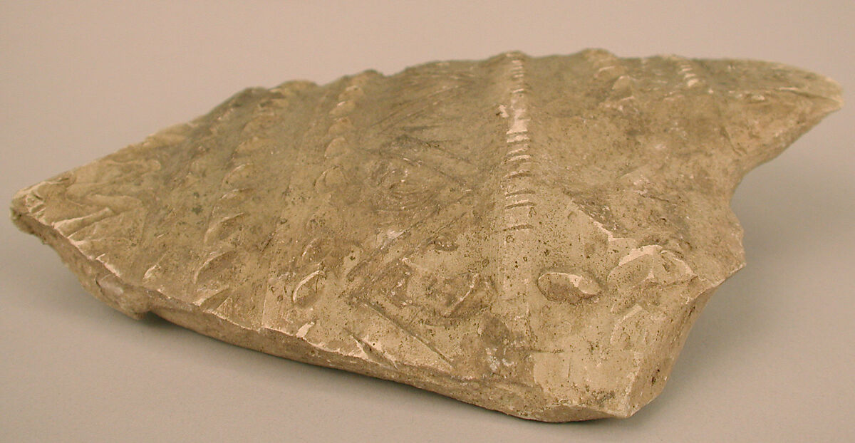Ceramic Fragment, Earthenware; incised, molded