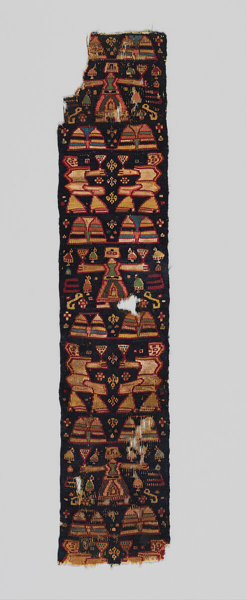 Tapestry band, Linen, wool; tapestry-woven