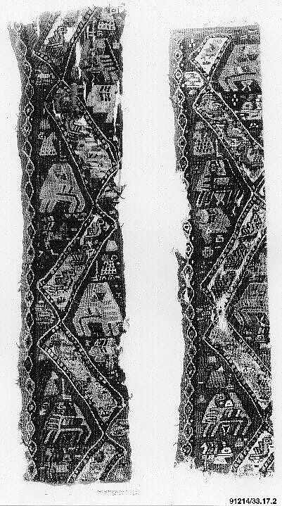 Textile Fragment, Linen, wool; tapestry weave