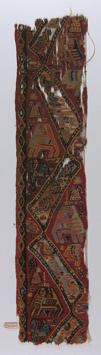 Textile Fragment, Linen, wool; tapestry weave