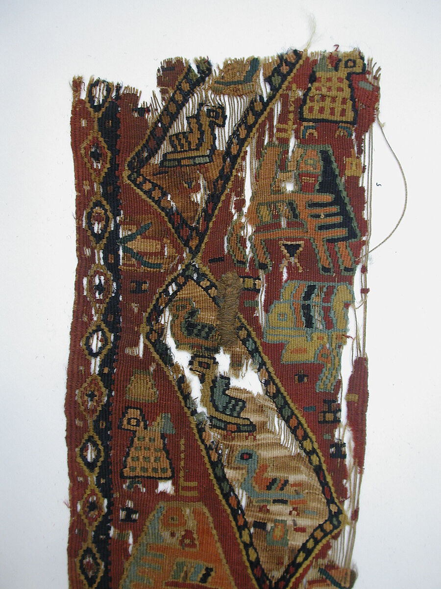 Textile Fragment, Linen, wool; tapestry weave
