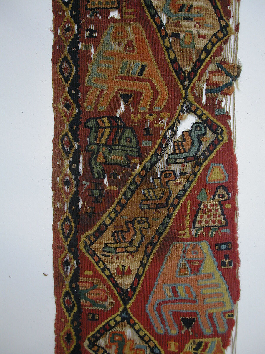 Textile Fragment, Linen, wool; tapestry weave